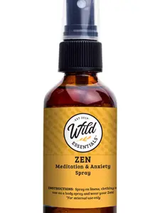 Wild Essentials Zen All Natural Spray, 2 Ounce, 60ml, Made with 100% Essential Oils and Witch Hazel, Aromatherapy, Shower, Room, Linen, Body Spray