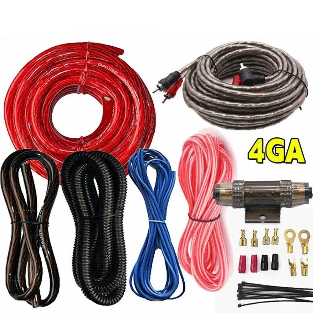 2300W 4 Gauge Car Amplifier Wiring Harness Kit, Flexible Corrosion Resistant Cables, Complete Installation Accessories, Stable Voltage Output for Auto Audio Subwoofer Setup