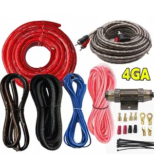 Professional 4 Gauge Car Audio Kit 2300W, Complete Amplifier Wiring Set with RCA Interconnect, Power Cable, Ground Wire and Fuse Holder
