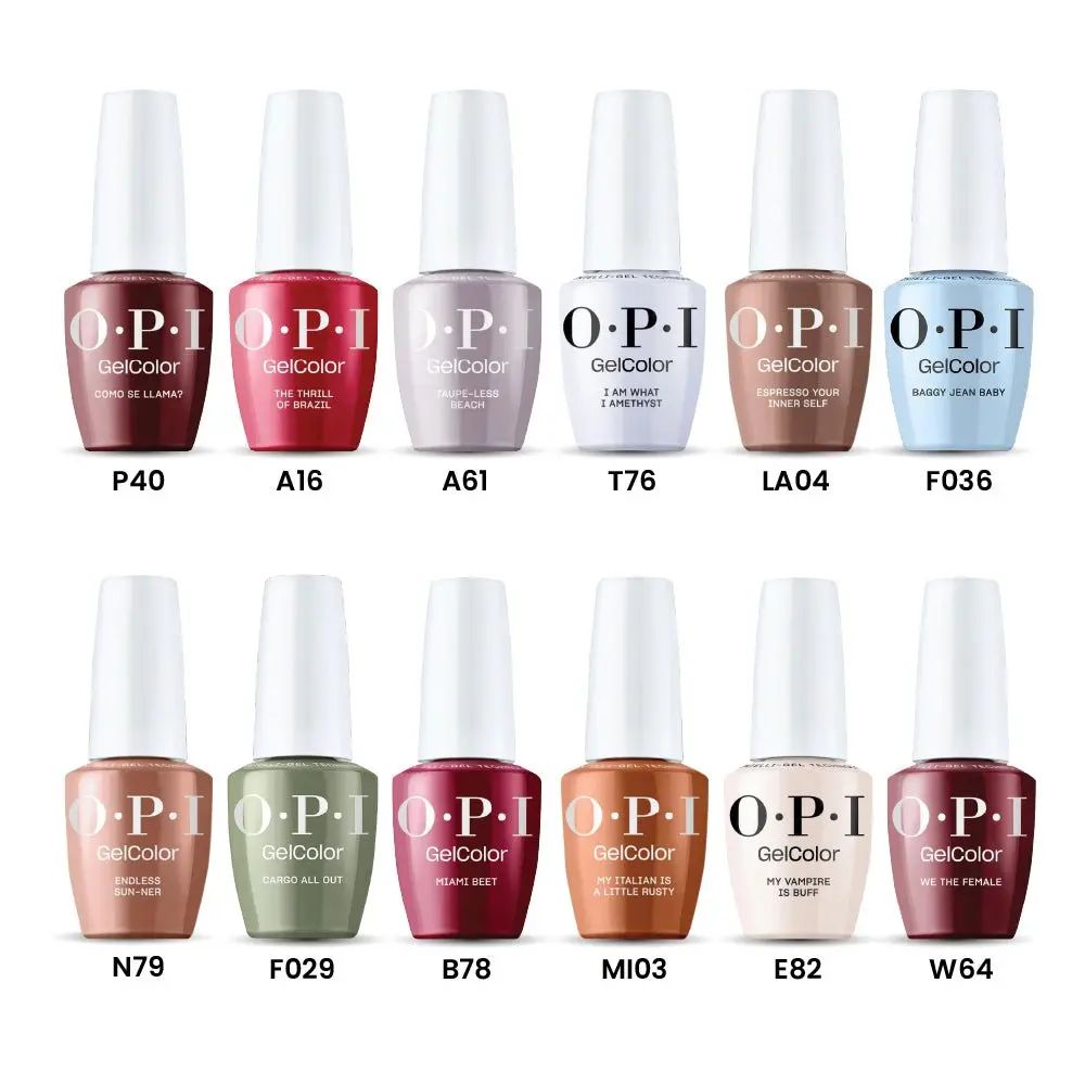 OPI Intelli-Gel - Set 12 Gel Colors  - Gel Color 0.5 oz - Gingerbread Warm Tones Collection