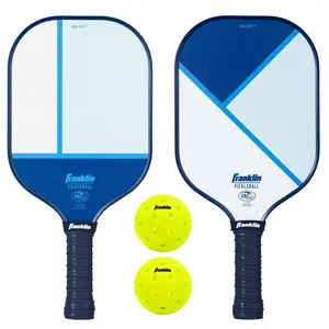 Franklin Sports 2 Player Poly Paddle with Ball Set - Blue/Light Blue