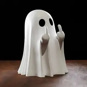 April Fool’s Day Gift Ghost Figurine - Funny Resin Middle Finger Ghost Statue  For Prank - Cute Ghost Decor for Christmas Decorations Ornaments