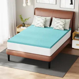 FDW  Queen Size 3 Inch Memory Foam Mattress Topper with 2 Inch Cooling Gel Layer & 1 Inch Pillow Top for Back Pain Relief & Improved Sleep Quality