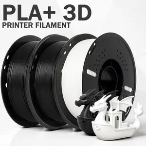 Epelay PLA+ 3D Printer Filament Bundle 2 Black 1 White 3 Black 3 White 2 Black 1 Gray Strong Smooth Printing No Tangle No Bubble 1.75 mm Spool for Most 3D Printers