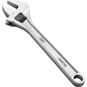 12-Inch Adjustable Wrench - Professional Heavy Duty Chrome Vanadium Steel Shifter Spanner with Inch/Metric Scale Wide Caliber Opening