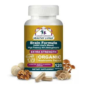 Organic Mushroom Blend Capsules – Brain Health & Memory Support, 1,500mg, 40% Beta-Glucans, 120 Capsules