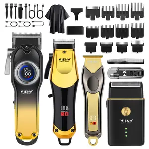 HIENA Men's Professional Hair Cutting Set, Cordless Barber Tool, USB Rechargeable Electric Beard Groomer, Nose Hair Trimmer, Foil Shaver for Face Care & Abs-Enhancing Grooming