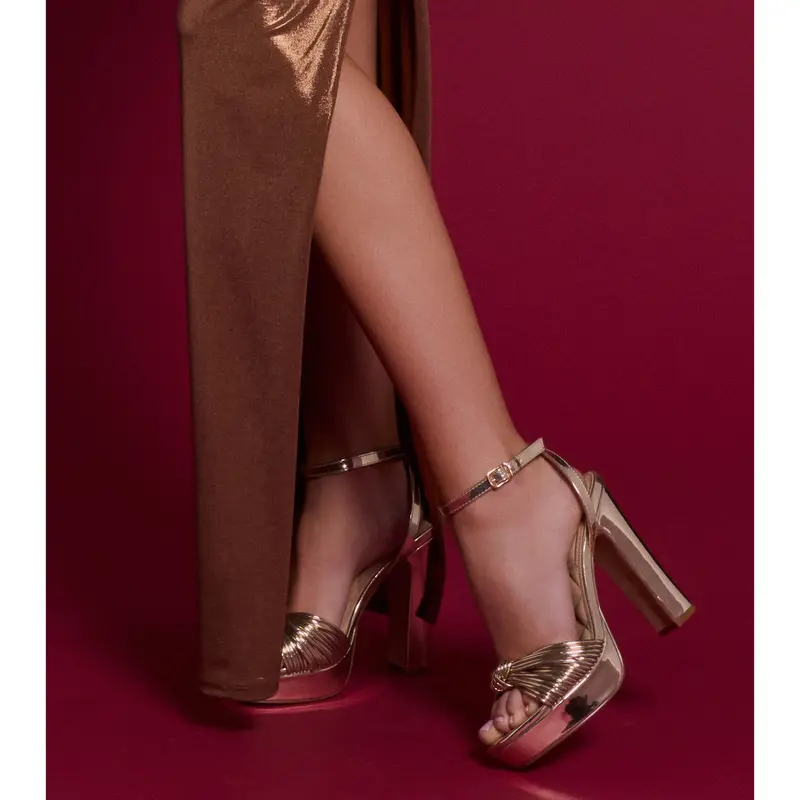 Extra Shine Platform Block Heels