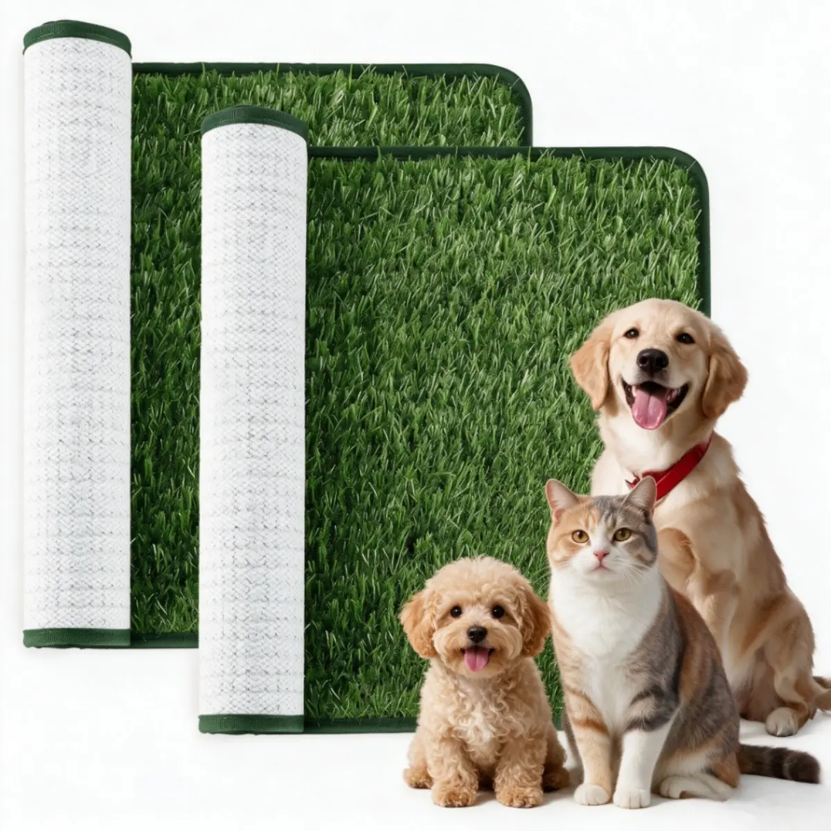 Pet Dog Grass Pad Artificial Turf Potty Training Puppy Pee Washable Fake Grass Bathroom Mat Indoor Outdoor Replacement Toilet Rug