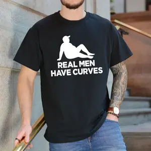 Men's Dad Bod Tshirt Real Men Joke, Short Sleeve Printed Graphic Shirt, Daily Casual Cotton Menswear