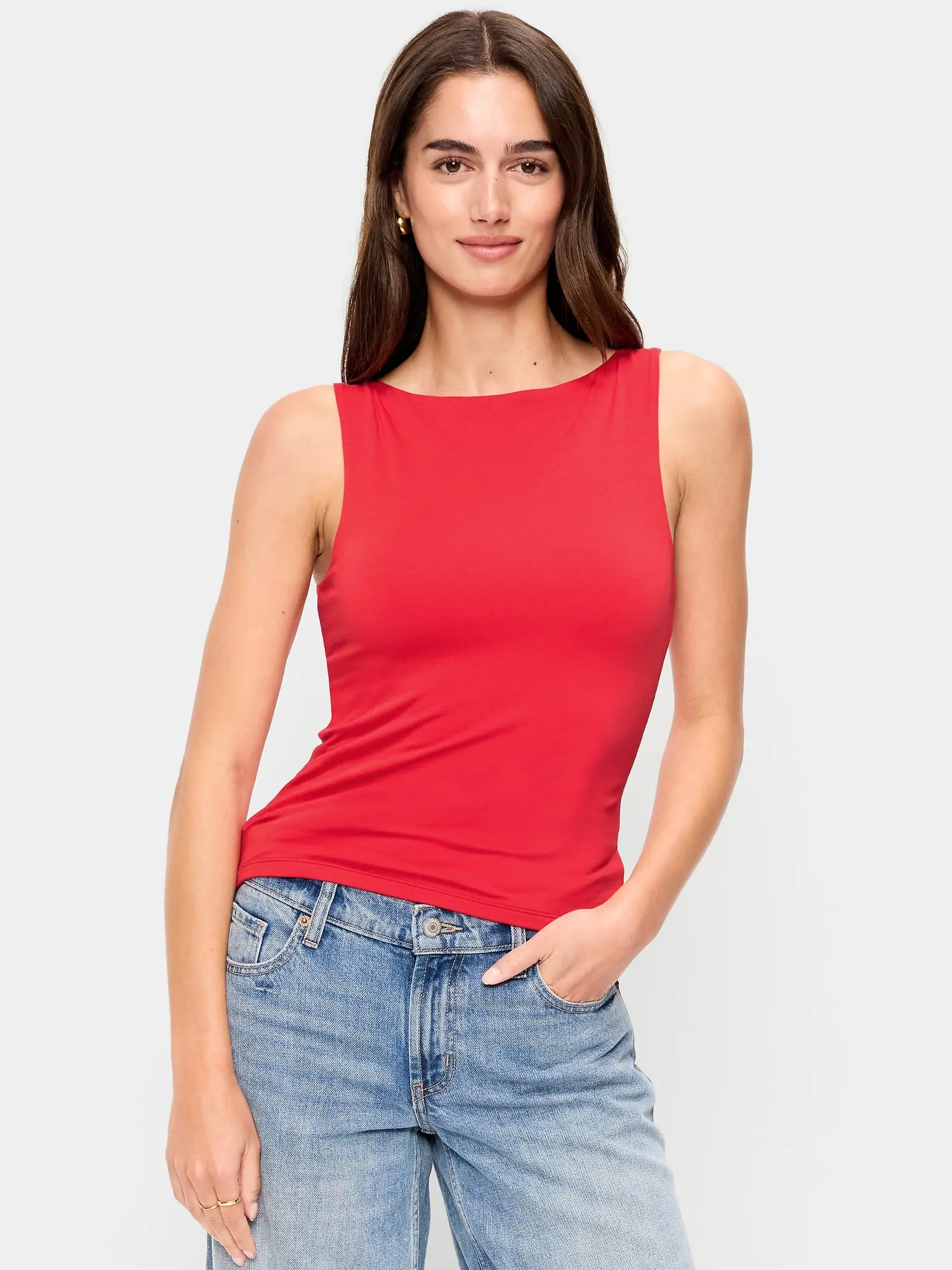 Old Navy Women's Hug Double-Layer Boat-Neck Top - TikTok Shop