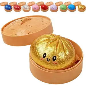 2026 new a2027Glitter Dumpling Glitter Dumpling Squishy with Box Dumplings Sensory Squeeze Toy for Stress Relief