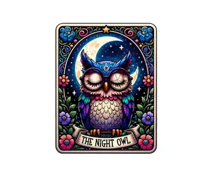 The Night Owl Tarot Card • T-shirt Tee Shirt Comfortable Unisex Sublimation Casual Graphic Cute