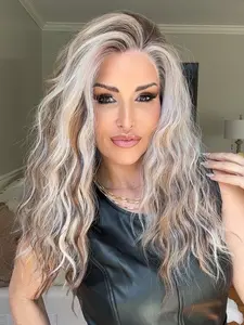 IMstyle Zylia Calico Brunette Apricot Brown Platinum Blonde Highlight Beach Wavy Glueless 13*4 Free Parting Lace Front Synthetic Wig