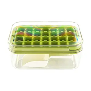 KAWASIMAYA Large Ice Cube Tray Single Layer Green - Big Ice Blocks for Chilling Drinks, Reusable Silicone Ice Maker Mold