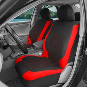 2 Front Seat Honeycomb Embroidery Car Seat Covers, Universal Fit for Vans, Cars, Trucks, Suvs, Compatible with Airbags, Car Seat Protectors