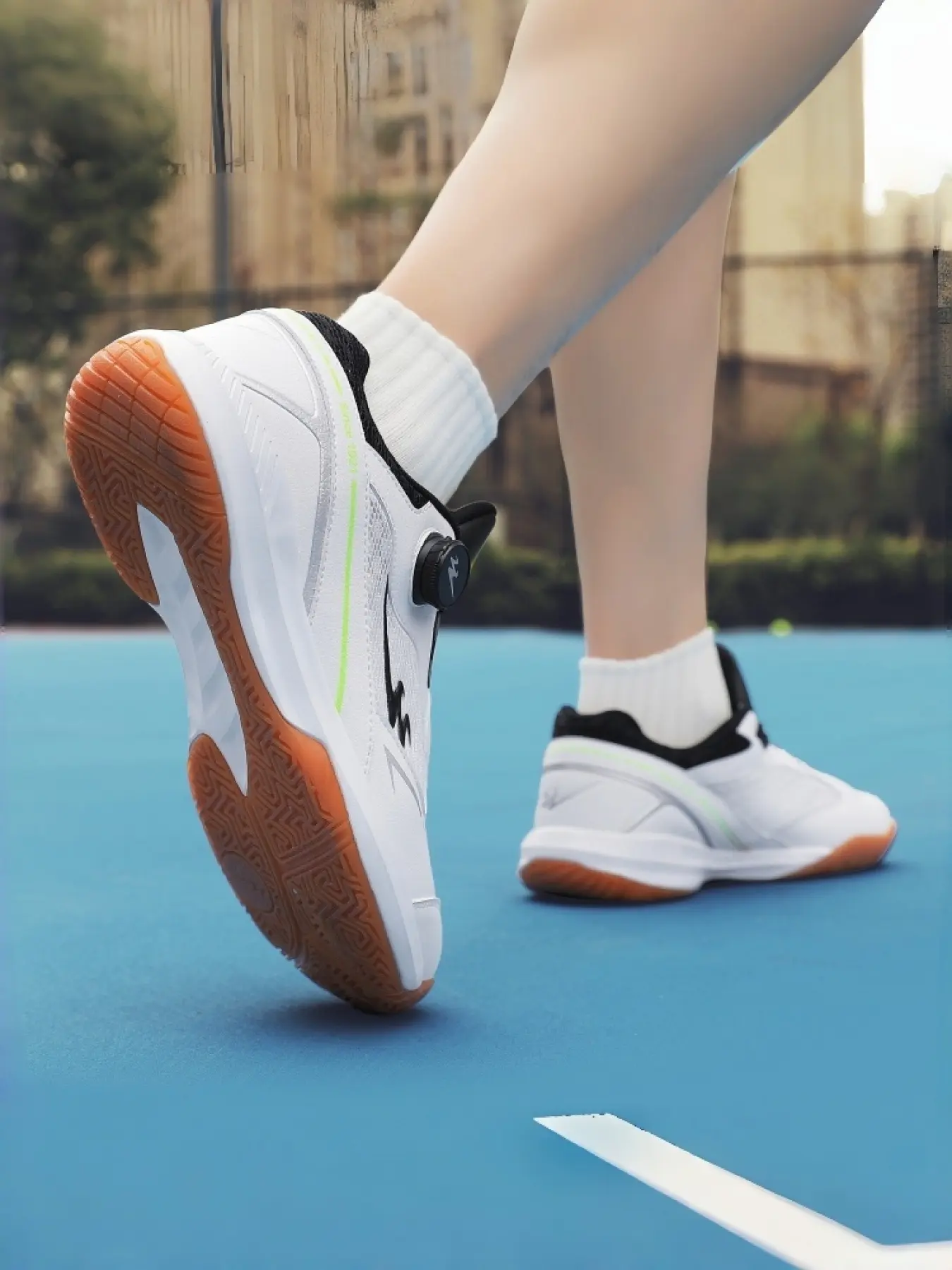 Professional Badminton Shoes High Elastic Midsole Rotary Buckle Design Rubber Outsole Lightweight Breathable Anti-Slip Support For Training & Competition