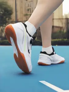 Professional Badminton Shoes High Elastic Midsole Rotary Buckle Design Rubber Outsole Lightweight Breathable Anti-Slip Support For Training & Competition