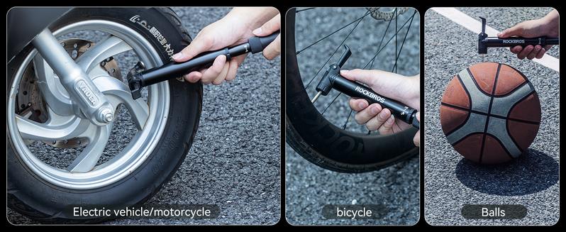 ROCKBROS Mini Bike Pump with Multitool, Portable Bicycle Tire Pump for Road & MTB Bike, 80PSI High-Pressure Performance