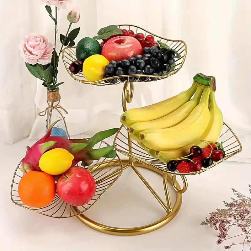 Kitchen Fruit and Vegetable Storage Rack,Multifunctional Household Organiser,Large Capacity Countertop Organizer for Fruits,Snacks & Nuts,tier fruit vegetable basket.