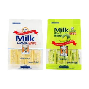 MILK CLASSIC Milk Rice Crackers - Honeydew Melon & Original Milk Flavors (2 Pack, 240g Each) - Healthy Non-Fried Korean Snack, Rich Creamy Taste, Light & Crispy