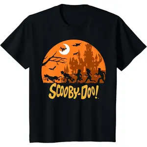 Scooby-Doo The Gang Halloween Silhouette Logo T-Shirt Graphic tees