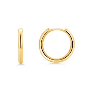 18K Gold Plated Base Metal Circle Hoop Earrings,  Gold Plated Hoop Earrings, Hoop Earrings, Minimalist Hoop Earrings, Plain Hoop Earrings, Every Day Hoop Earrings, Round Hoop Earrings