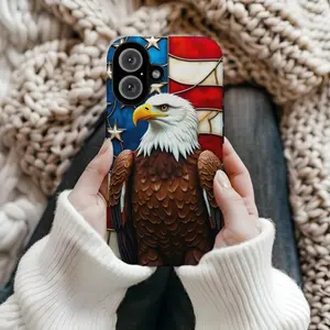 Eagle American Flag iPhone Case, Patriotic Eagle Cover, Tough Cases, USA Pride Accessories, Perfect for Veterans Day, Independence Day Suitable for Iphone 11/12/13/14/15/16/17 Pro Promax Plus Air