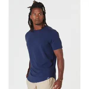 Aviation Tee Curved Hem Navy Blue , XXL