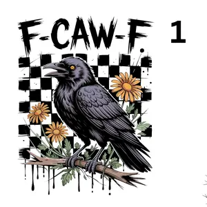 F-Caw-F Blackbirds Two Images To Choose From Direct To film prints, DTF Print, Ready To Press Print For T Shirts
