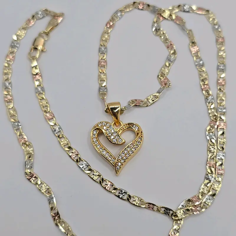 Heart clear stone's Beautiful Chain gold-plated three colors fashion style
