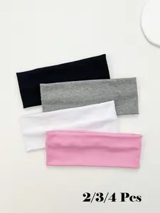 2/3/4pcs/Set Women's Multi-Color Fabric Premium Fashion Headband, Suitable For Daily Wear Gym Elastic Headbands Hair Band Turban Headband Sweatband Sweat Absorbing Headband