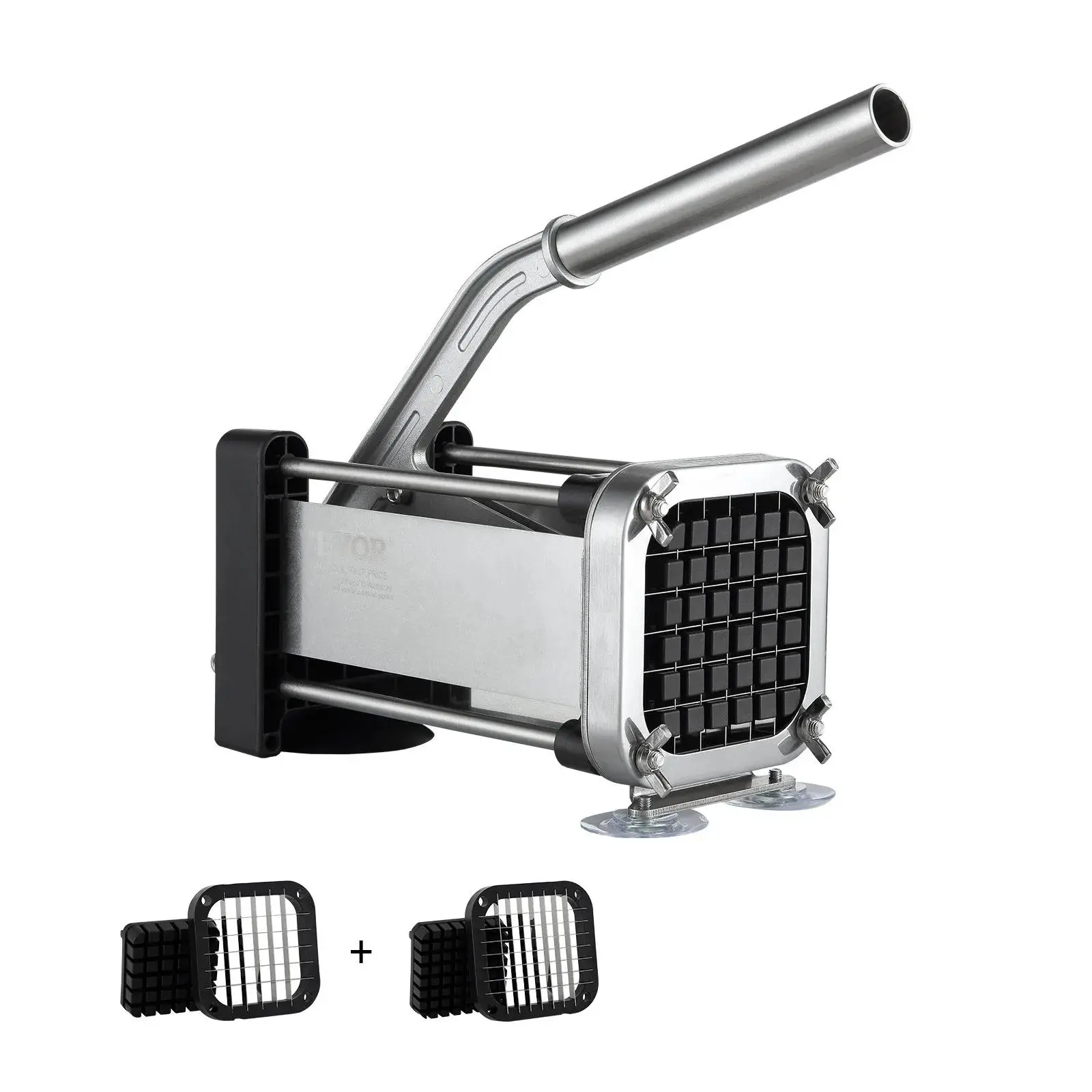 【Summerfinds】VEVOR French Fry Cutter,  Potato Slicer with 1/2-Inch and 3/8-Inch Stainless Steel Blades, Manual Potato Cutter Chopper with Suction Cups, Great for Potato, French Fries, Cucumber, Vegetables, Carrot