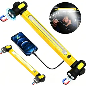 【FathersDayGift】Under Hood Work Light Bar, 3000LM LED Magnetic Light Bar with Hooks, 5200mAh Cordless Rechargeable Hood Light, Single Pack, Ideal for Mechanic, Car Repair & Garage Use