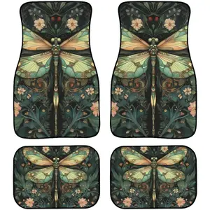Goth Dragonfly Car Floor Mats Pack of 4 Universal All Weather Carpet Protector Mat Fit for Car Van SUV Truck Sedan Auto Car ﻿
