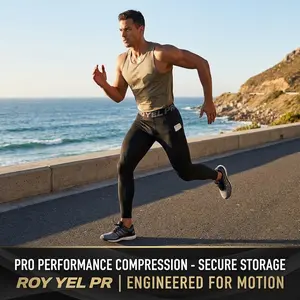 Men's Compression Pants Running Tights - 3 Pack Athletic Sports Baselayer with Pockets for Basketball Active Workout Gym Training Moisture Wicking Stretch Fit Comfortable Performance Wear