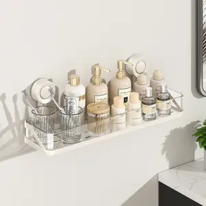No-Drill Bathroom Suction Storage Box -2025 Up grade Large Capacity & Strong Load-Bearing,Detachable Storage Rack,Waterproof Storage for Kitchen,BathRoom,Washing Machine
