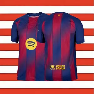 25 26 Home Short Sleeve Soccer Jersey Fans Version Red Blue