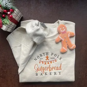 North Pole gingerbread bakery sweatshirt, Christmas sweatshirt