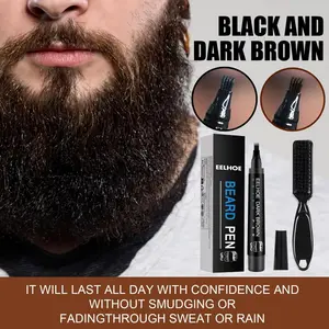 Beard Pen Filler Kit for Men - Waterproof & Sweat-Proof Long-Lasting Oil Wax Base - Natural Finish for Beard Eyebrow & Scalp