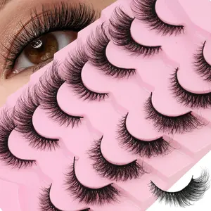 7 Pairs 3D Plush False Eyelashes Reusable Beginner Friendly Lightweight Precise Daily Eye Makeup Fashion Code Perfect for Daily Wear