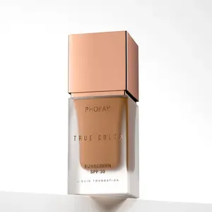 PHOFAY matte sunscreen liquid foundation SPF 30 Sunscreen – Instantly Covers Acne Marks, Scars & Redness, Natural Matte Finish, Anti-Blue Light, 24H Wear, Waterproof Sweatproof, Lightweight Breathable, 98% Hide Imperfections, True Color No Cakey