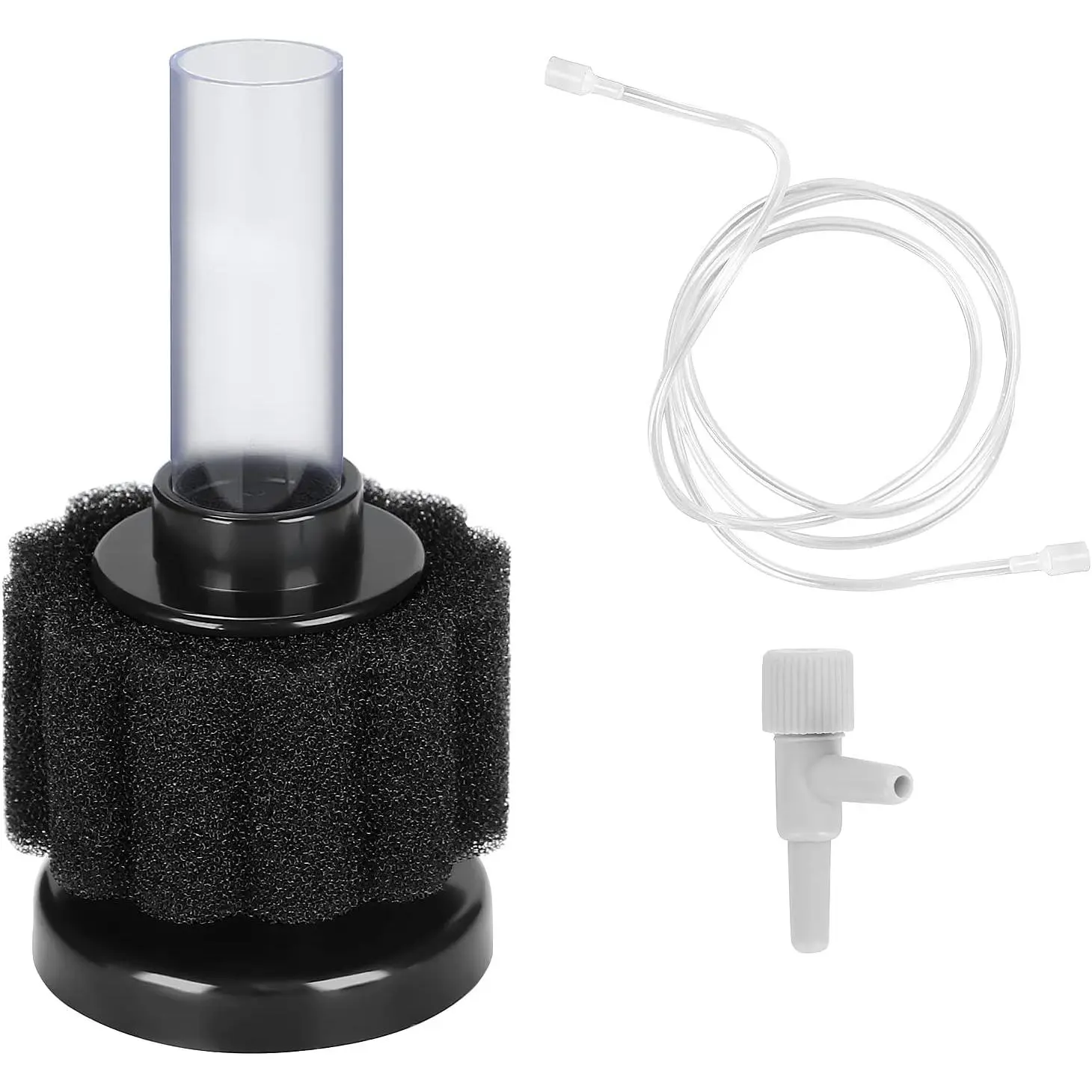 3 count Mini Aquarium Sponge Filter, Quiet Fish Tank Bio Foam Filter, with Airline Tubing, up to 3Gal