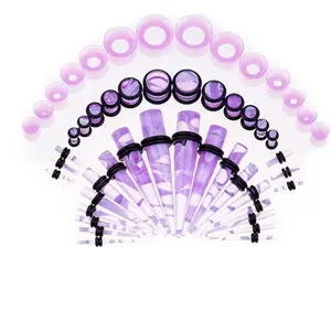 Ear Stretching Kit – 50PCS Tapers and Plugs Set for Gauged Ears, 14G–00G Ear Expanders Piercing Jewelry for Men & Women