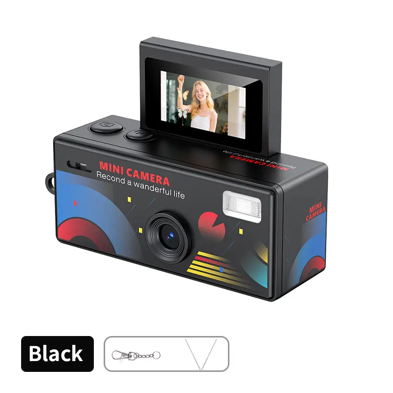 Magecam Digital Keychain Video Camcorder - Portable Retro Design, 180° Flip Screen, HD Lens, Memory Card Supported Small Camera for Selfies