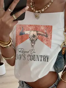 Women's Leopard Print Animal Off-Shoulder T-Shirt, Y2K Style Casual Top, Vintage Streetwear Fashion, Comfortable Fabric, Short Sleeve