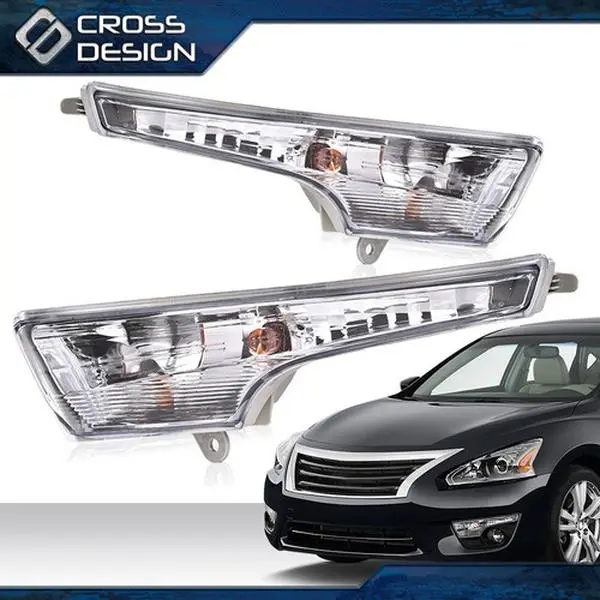 CROSSDESIGN 1Pair Plastic Left & Right Turn Signal Lenses for 2013-2018 Nissan Altima (Including 2013 Altima S), Energy Efficient LED Car Lights, Automotive Indicator Light Parts, Car Accessories
