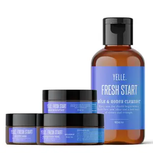 YELLE. Fresh Start 3 Piece System - Milk & Honey Cleanser, Moisture Exfoliant, Daily Spot Treatment with Coconut and Papaya Ingredients Cleansing Hydrate