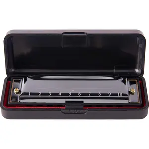 Harmonica 10 Holes 20 Tunes Mouth Organ Blues Deluxe Harmonica, Key of C for Beginner, Adults,  , Black