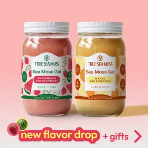 True Sea Moss Gel 2-Jar Bundle: Mango-Pineapple & Strawberry – Rich in Essential Minerals & Vitamins – supports overall vitality